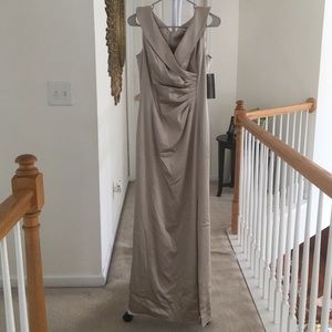 Tahari Champagne Gold Evening Dress